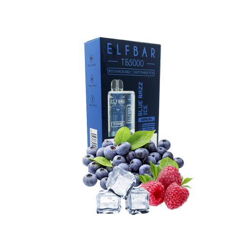 Elf Bar TE5000 Blue Razz Ice (Черника Малина Лёд) Одноразовый POD