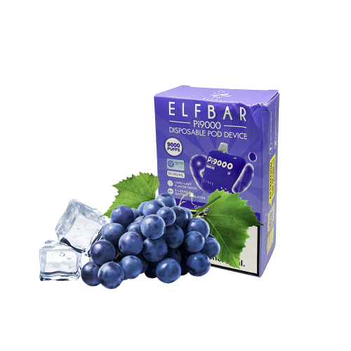 Elf Bar Pi9000 Grape ice (Виноград Лёд) Одноразовый POD