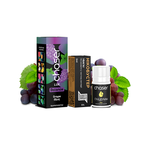 Жидкость Chaser Salt Lux Grape Mint Ultra 30 мл 50 мг Виноград Мята Самозамес