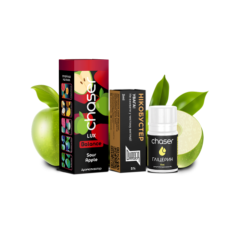Жидкость Chaser Salt Lux Sour Apple Ultra 30 мл 50 мг Кислое Яблоко Самозамес