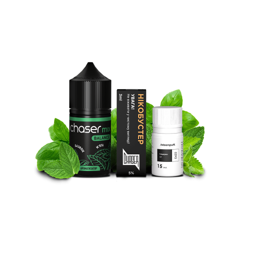 Жидкость Chaser Salt Mix Basil Mint 30 мл 50 мг Ultra Базилик Мята Самозамес