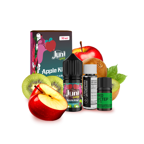 Жидкость Juni Salt Mix Apple Kiwi 30 мл 50 мг Яблоко Киви Самозамес
