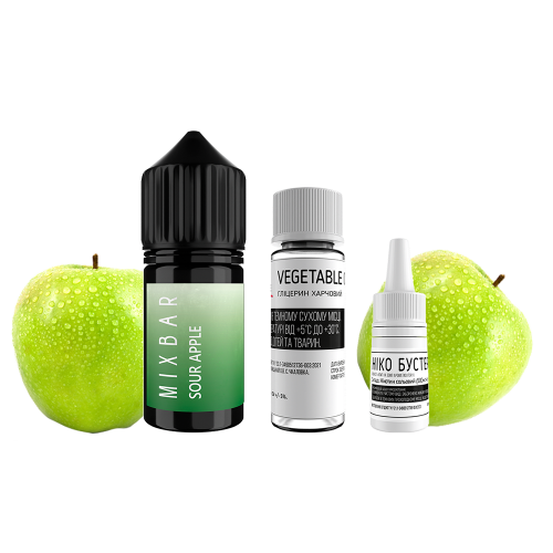 Жидкость Mix Bar Salt Sour Apple 30 мл 50 мг Кислое Яблоко Самозамес