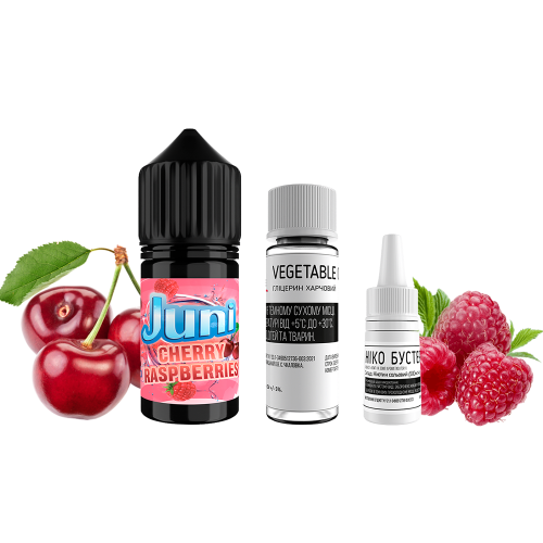 Жидкость Juni Salt Cherry Raspberry 30 мл 50 мг Вишня Малина Самозамес