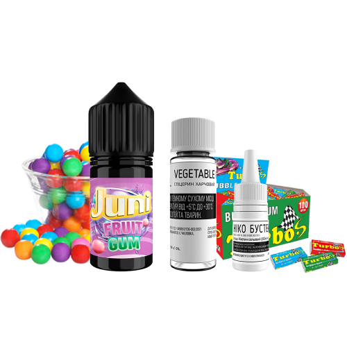 Жидкость Juni Salt Fruit Gum 30 мл 50 мг Фруктовая Жвачка Самозамес