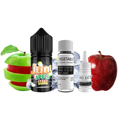 Жидкость Juni Salt Silver Ice Apple Mix 30 мл 50 мг Яблочный Микс Лёд Самозамес