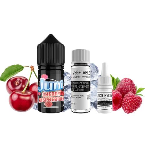 Жидкость Juni Salt Silver Ice Cherry Raspberry 30 мл 50 мг Вишня Малина Лёд Самозамес