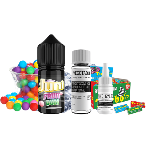 Жидкость Juni Salt Silver Ice Fruit Gum 30 мл 50 мг Фруктовая Жвачка Лёд Самозамес
