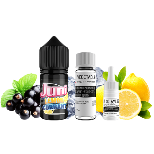 Жидкость Juni Salt Silver Ice Lemon Currant 30 мл 50 мг Смородина Лимон Лёд Самозамес