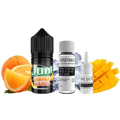 Жидкость Juni Salt Silver Ice Orange Mango 30 мл 50 мг Апельсин Манго Лёд Самозамес