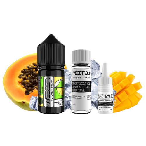 Жидкость Webber Salt Silver Ice Mango Papaya 30 мл 50 мг Манго Папайя Лёд Самозамес