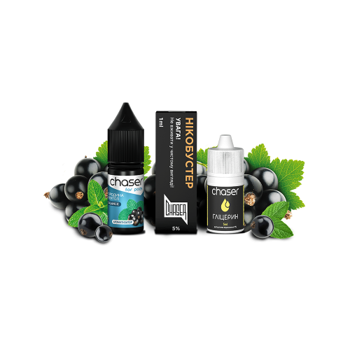 Жидкость Chaser Salt Blackcurrant Menthol Ultra 10 мл 50 мг Смородина Ментол Самозамес