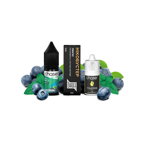 Жидкость Chaser Salt Blueberry Menthol Ultra 10 мл 50 мг Черника Ментол Самозамес