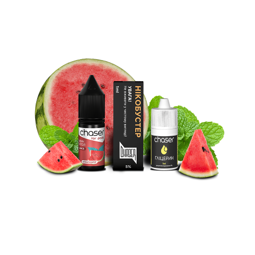 Жидкость Chaser Salt Watermelon Menthol Ultra 10 мл 50 мг Арбуз Ментол Самозамес