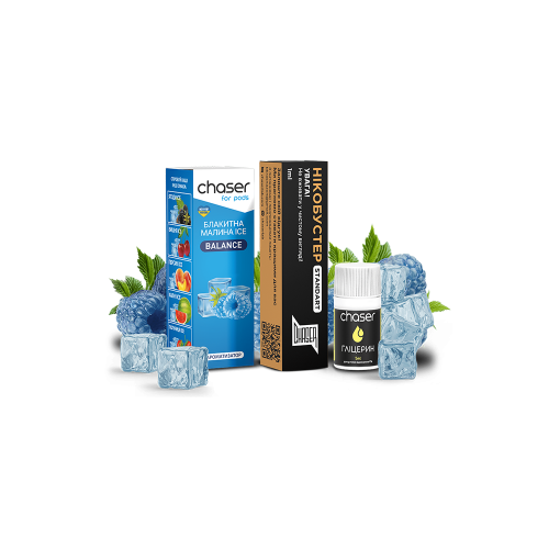 Жидкость Chaser Salt Blue Raspberry Ice 10 мл 50 мг Ultra Черника Малина Самозамес