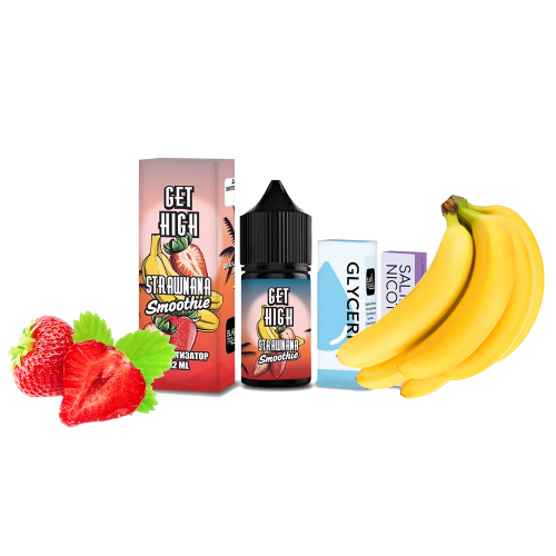 Жидкость Get High Salt Strawnana Smoothie 30 мл 50 мг Стравнана Смузи Самозамес