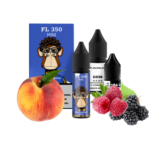 Жидкость Flavorlab Salt FL350 mini Blue Raspberry Peach 15 мл 50 мг Голубая малина персик Самозамес