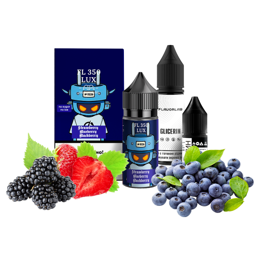 Рідина Flavorlab Salt FL350 LUX Strawberry blueberry blackberry 30 мл 50 мг Полуниця чорниця ожина Самозаміс