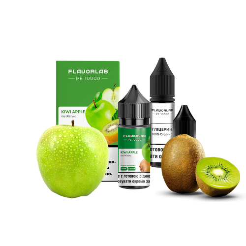 Жидкость Flavorlab Salt PE 10000 Kiwi Apple 10 мл 50 мг Киви яблоко Самозамес