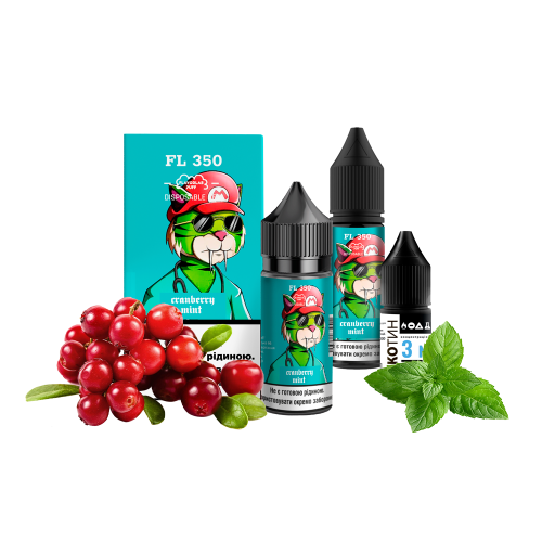 Жидкость Flavorlab Salt FL350 Cranberry mint 30 мл 50 мг Клюква мята Самозамес