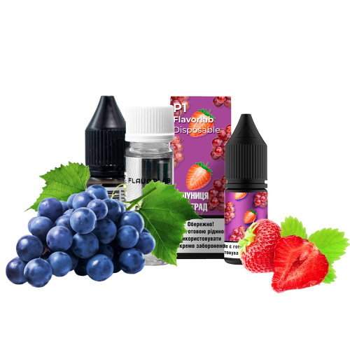 Жидкость Flavorlab Salt Р1 Клубника 10 мл 50 мг виноград Самозамес