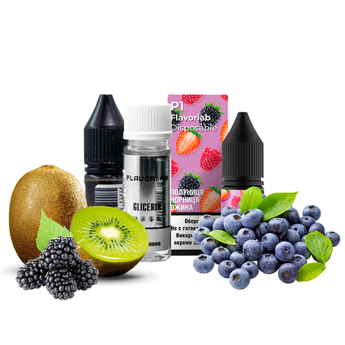 Жидкость Flavorlab Salt Р1 Клубника 10 мл 50 мг черника ежевика Самозамес
