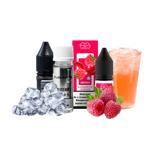 Жидкость Flavorlab Salt Puff Raspberry ice lemonade 10 мл 50 мг Малиновый лимонад Лёд Самозамес