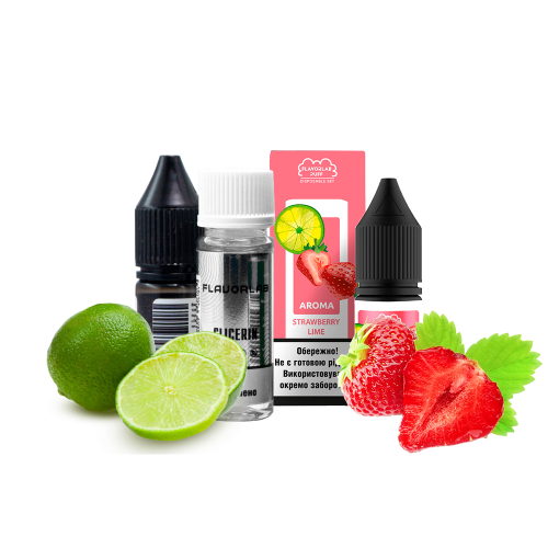 Жидкость Flavorlab Salt Puff Strawberry lime 10 мл 50 мг Клубника лайм Самозамес