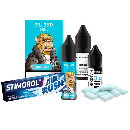 Жидкость Flavorlab Salt FL350 mini Mint Gum 15 мл 50 мг Мятная Жвачка Самозамес