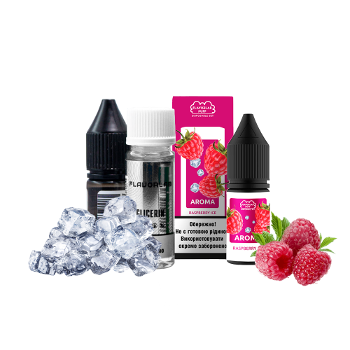 Жидкость Flavorlab Salt Puff Raspberry Ice 10 мл 50 мг Малина Лёд Самозамес