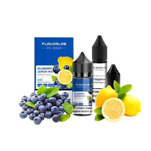 Жидкость Flavorlab Salt PE 10000 Blueberry lemon mix 30 мл 50 мг Черника Лимон Самозамес
