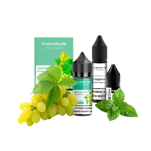 Жидкость Flavorlab Salt PE 10000 Grape Mint 30 мл 50 мг Виноград мята Самозамес