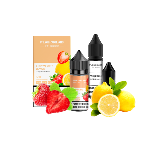 Жидкость Flavorlab Salt PE 10000 Strawberry lemon 30 мл 50 мг Клубника лимон Самозамес