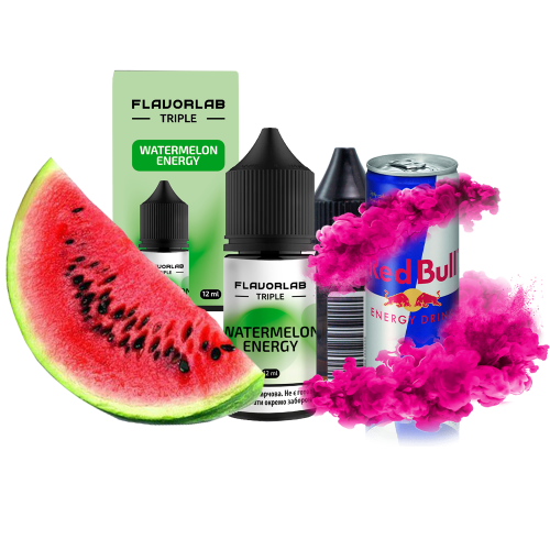 Жидкость Flavorlab Salt Triple Strong Watermelon energy 30 мл 65 мг Арбуз Энергетик Самозамес