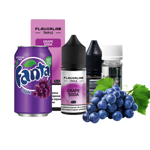 Жидкость Flavorlab Salt Triple Strong Grape Soda 30 мл 65 мг Виноградная газировка Самозамес