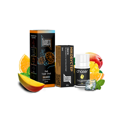 Жидкость Chaser Salt Black Bali Triple Shot Ultra 30 мл 65 мг Бали Трипл Шот Самозамес