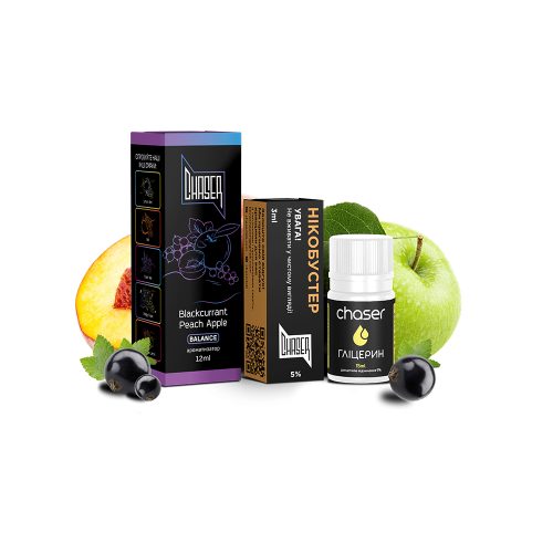 Жидкость Chaser Salt Black Blackcurrant Peach Apple Ultra 30 мл 65 мг Смородина Персик Яблоко Самозамес