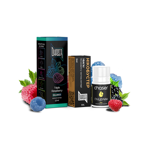 Жидкость Chaser Salt Black Triple Raspberry Ultra 30 мл 65 мг Трипл Распберри Самозамес
