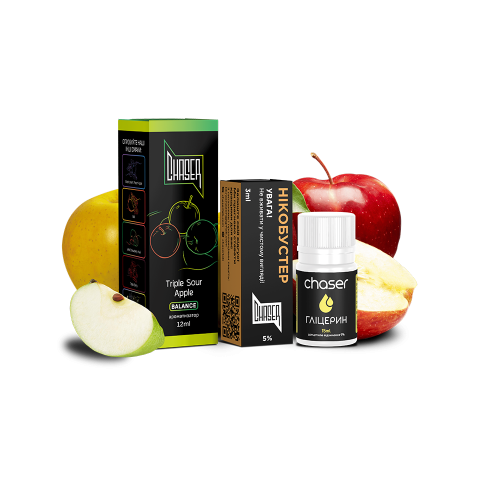Жидкость Chaser Salt Black Triple Sour Apple Ultra 30 мл 65 мг Трипл Саур Эпл Самозамес