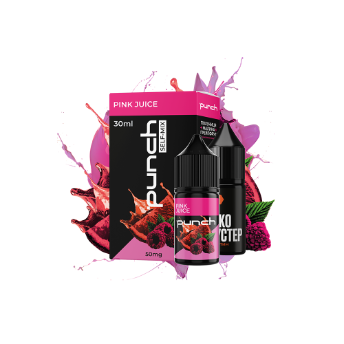Жидкость Punch Salt Pink Juice 30 мл 50 мг Грейпфрут Клубника Малина Самозамес