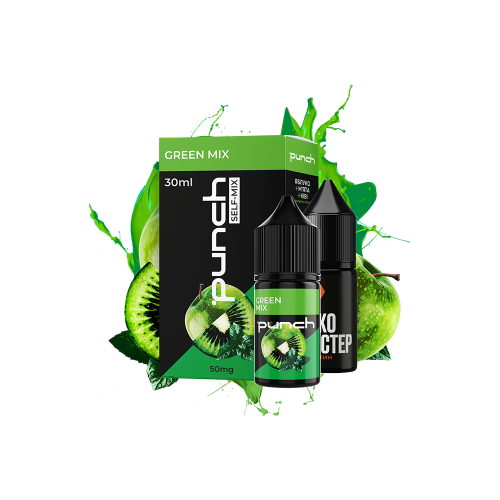 Жидкость Punch Salt Green Mix 30 мл 65 мг Киви Мята Яблоко Самозамес