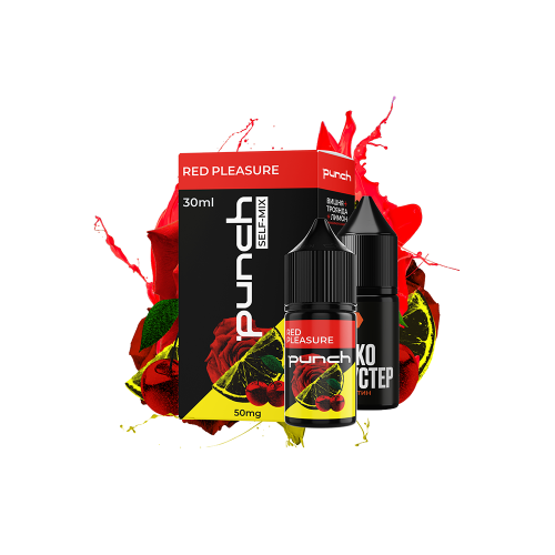 Жидкость Punch Salt Red Pleasure 30 мл 65 мг Вишня Лимон Роза Самозамес