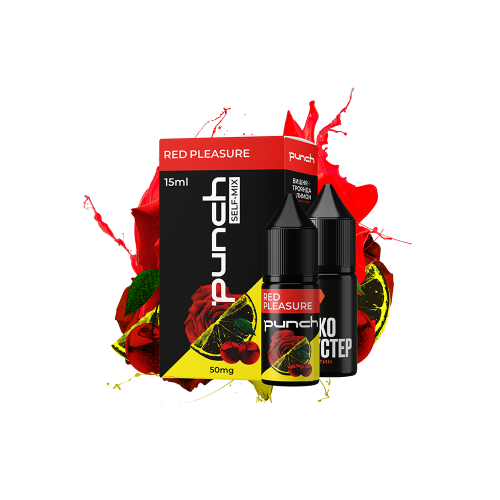 Жидкость Punch Salt Red Pleasure 15 мл 50 мг Вишня Лимон Роза Самозамес