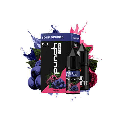 Жидкость Punch Salt Sour Berries 15 мл 50 мг Кислые Ягоды Самозамес