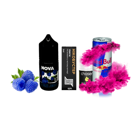 Жидкость Chaser Salt Nova Blue RazzEnergy 30 мл 65 мг Блю Разз Энергетик Самозамес
