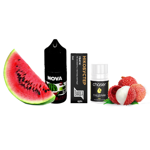 Жидкость Chaser Salt Nova WatermelonLychee 30 мл 65 мг Арбуз Личи Самозамес