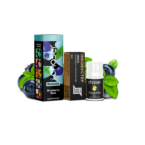 Жидкость Chaser Salt Lux Blueberry Mint 30 мл 65 мг Черника Мята Самозамес