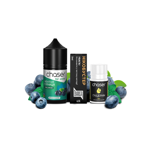 Жидкость Chaser Salt Blueberry Menthol Ultra 30 мл 65 мг Черника Ментол Самозамес