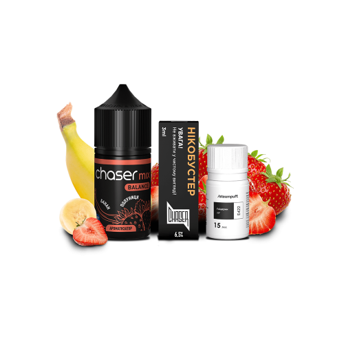 Жидкость Chaser Salt Mix Strawberry Banana Ultra 30 мл 65 мг Клубника Банан Самозамес