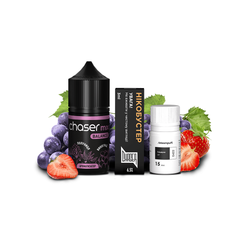 Жидкость Chaser Salt Mix Strawberry Grape Ultra 30 мл 65 мг Клубника Виноград Самозамес